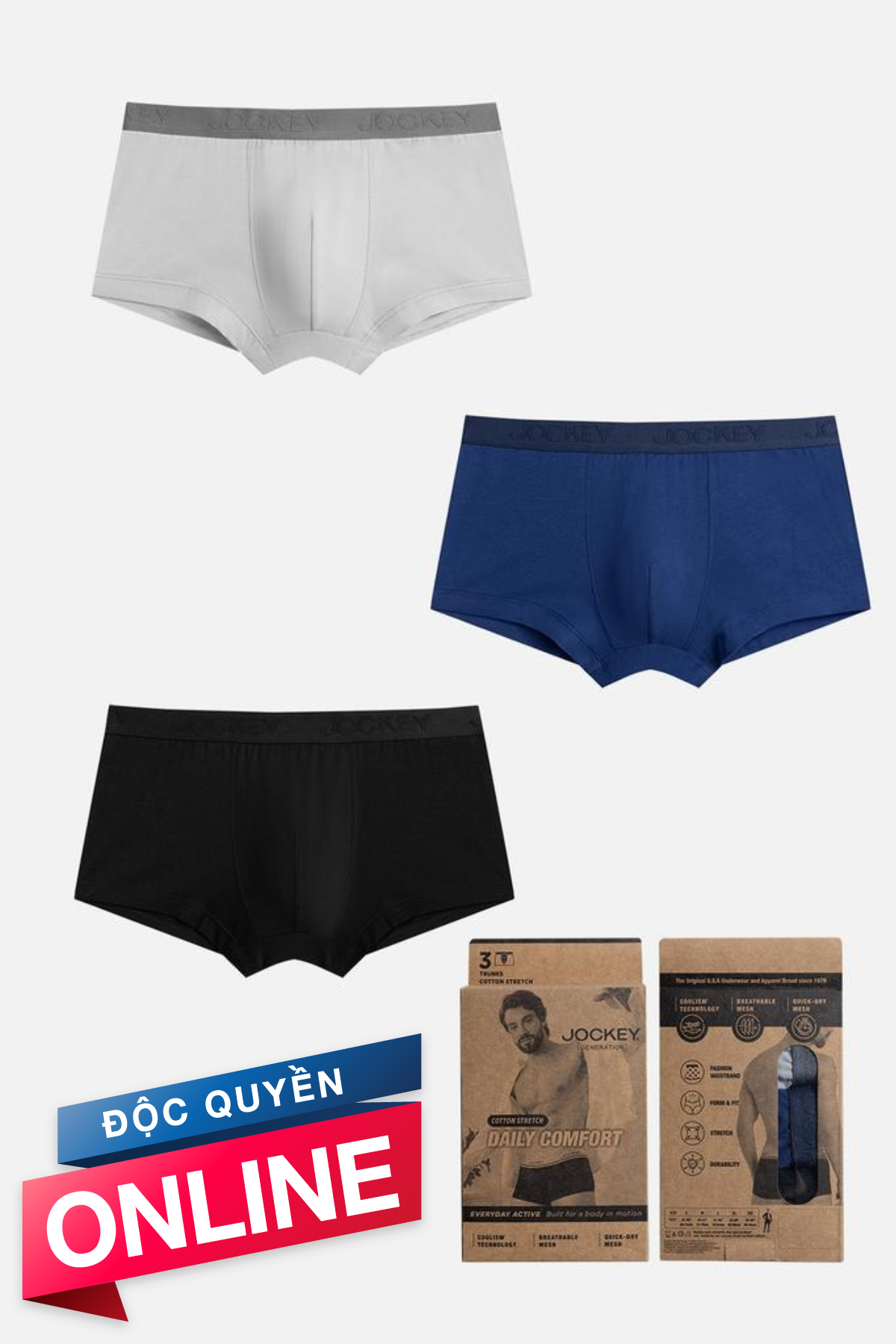 QUẦN LÓT NAM JOCKEY COTTON 4C - 1247